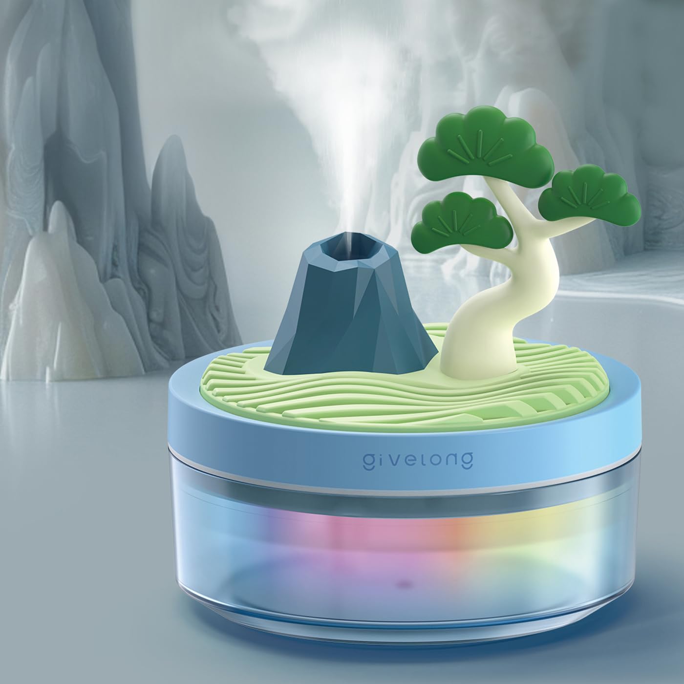 Cute Flower Mini Humidifier, 260ml Gardenia Desktop Humidifiers for Bedroom, Portable Small Cool Mist Humidification for Home, Baby Nursery, Office & Indoor Plants, USB Powered (Pink)