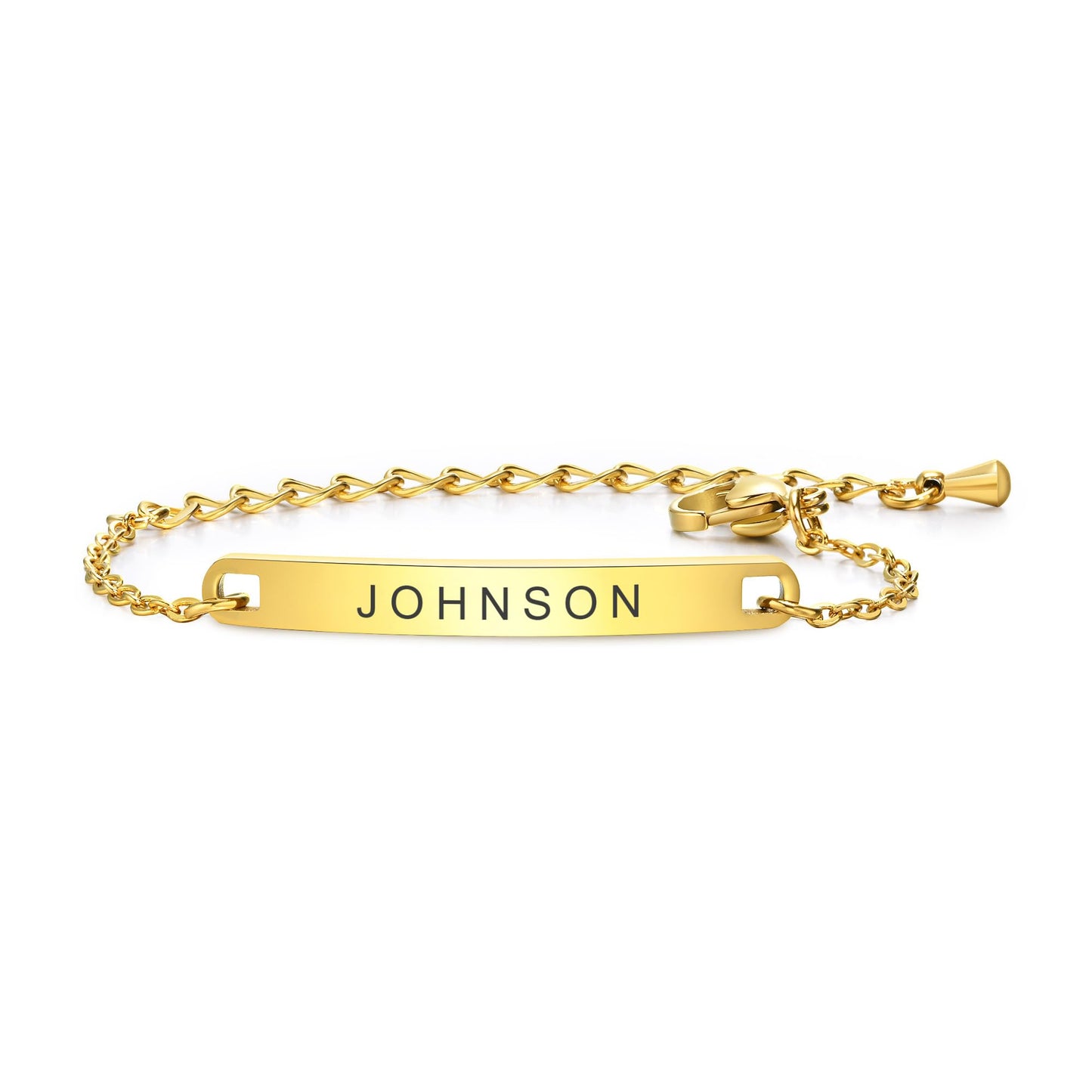 Personalized Baby Bar Bracelet : 18K Gold Plated Custom Name ID Plate Bracelet for Children Toddler from Mom, Engraved Kid Name for Daughter Son, New Born Birthday Gift,Adjustable,Nickel free