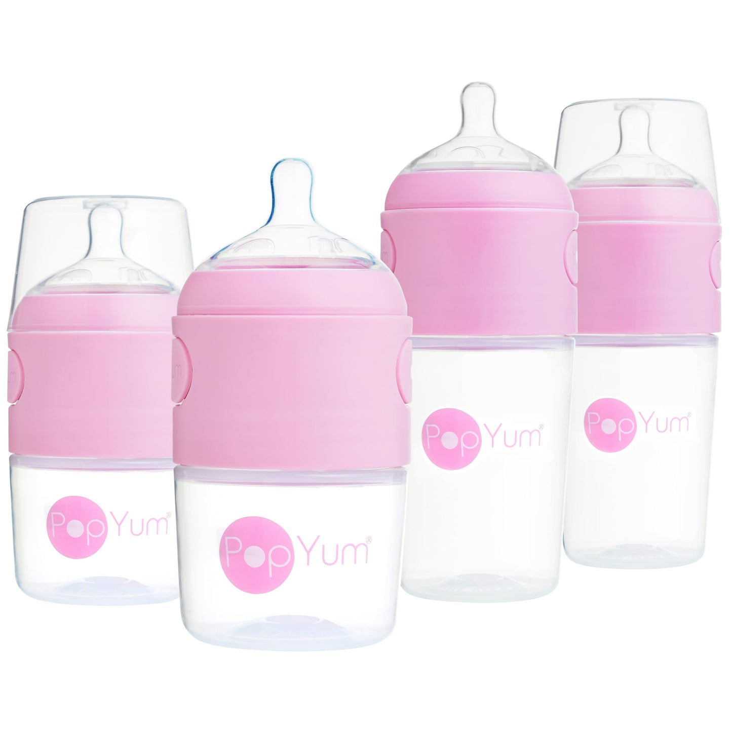 PopYum 9 oz Orange Anti-Colic Formula Making/Mixing/Dispenser Baby Bottle with #2 Medium Flow Nipple, 260 ml, BPA-Free, Natural Latch