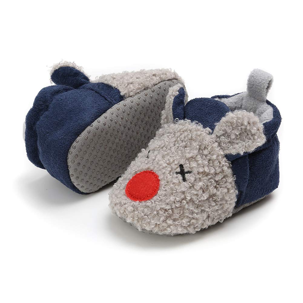 Baby Boys Girls Soft Plush Slippers Cartoon Toddler Infant Warm Winter House Shoes