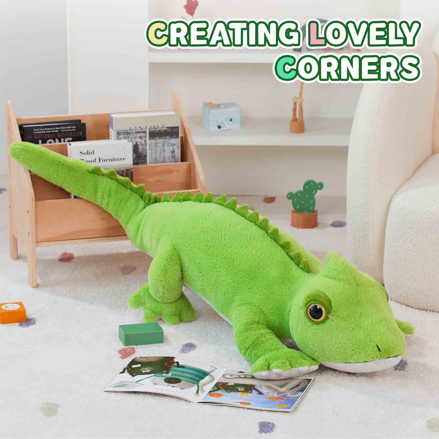 Tezituor 51 inch Giant Alligator Stuffed Animal, 4ft Large Stuffed Crocodile Plush Toy, Hugging Soft Alligator Plush Pillow for Girls Boys