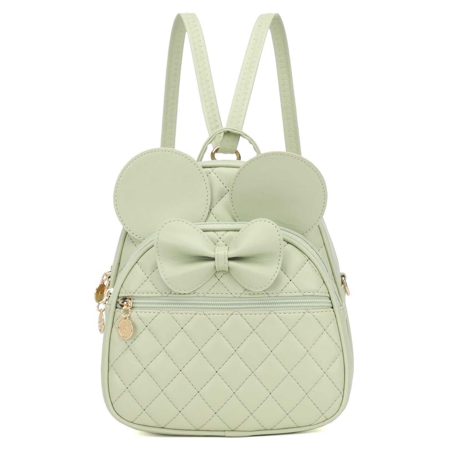 KL928 Girls Bowknot Polka Dot Cute Mini Backpack Small Daypacks Convertible Shoulder Bag Purse for Women