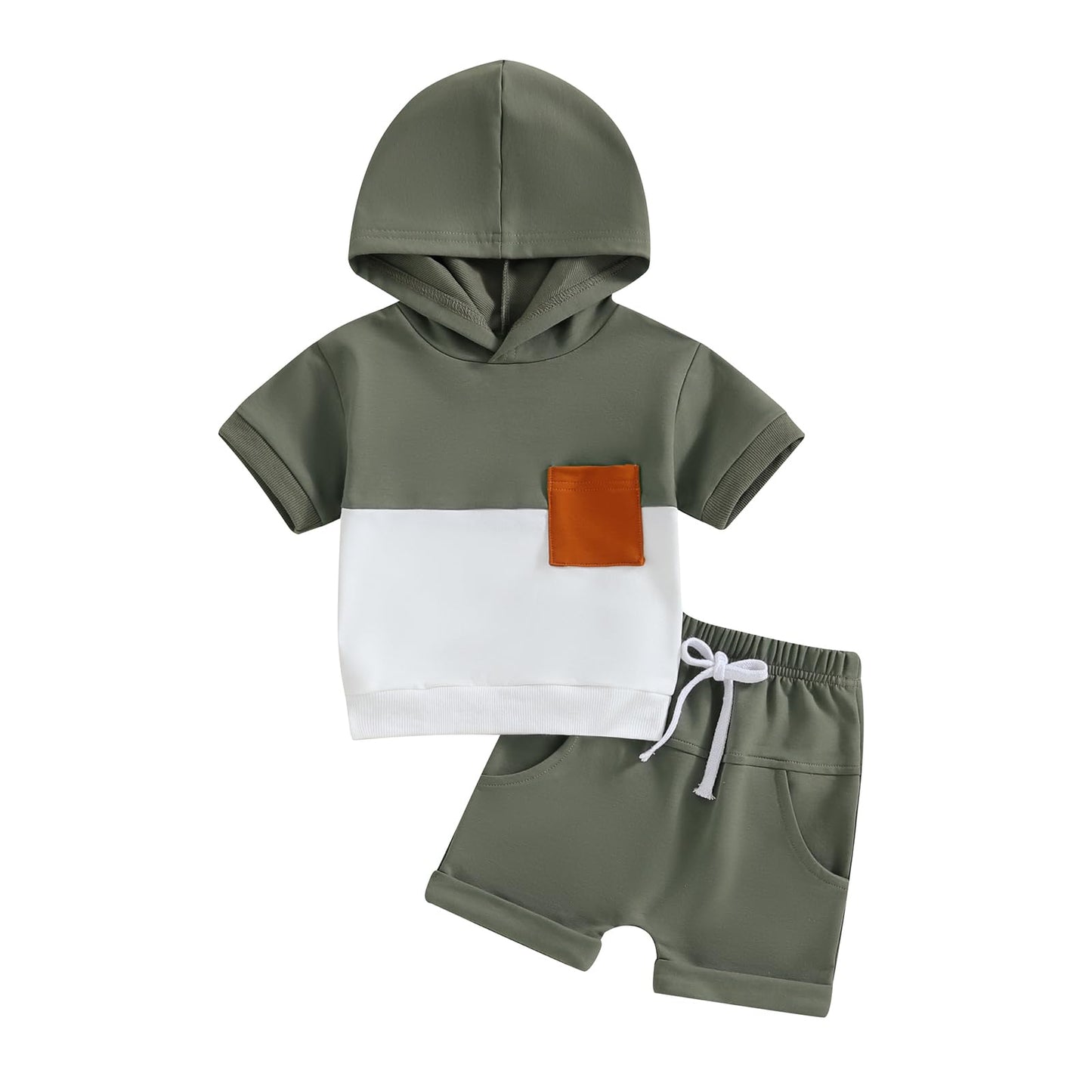 Infant Baby Boy Summer Clothes Outfit Color Block T-shirt Shorts Set Toddler Checkerboard Clothes 6 12 18 24 Months