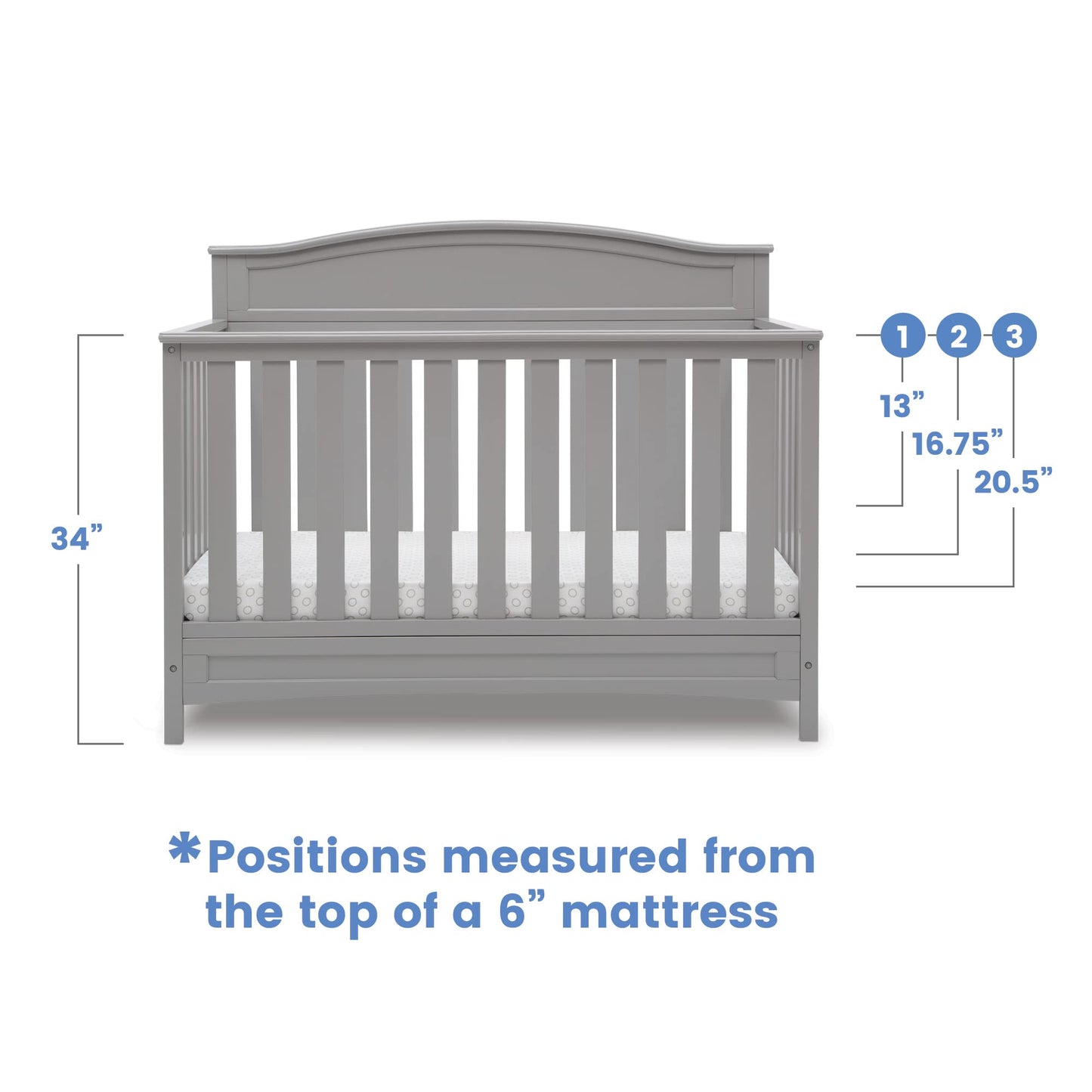 Delta Children Emery 4-in-1 Convertible Baby Crib - Greenguard Gold Certified, White