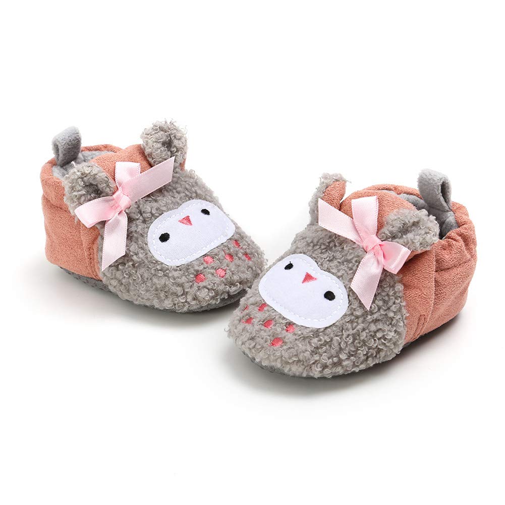 Baby Boys Girls Soft Plush Slippers Cartoon Toddler Infant Warm Winter House Shoes
