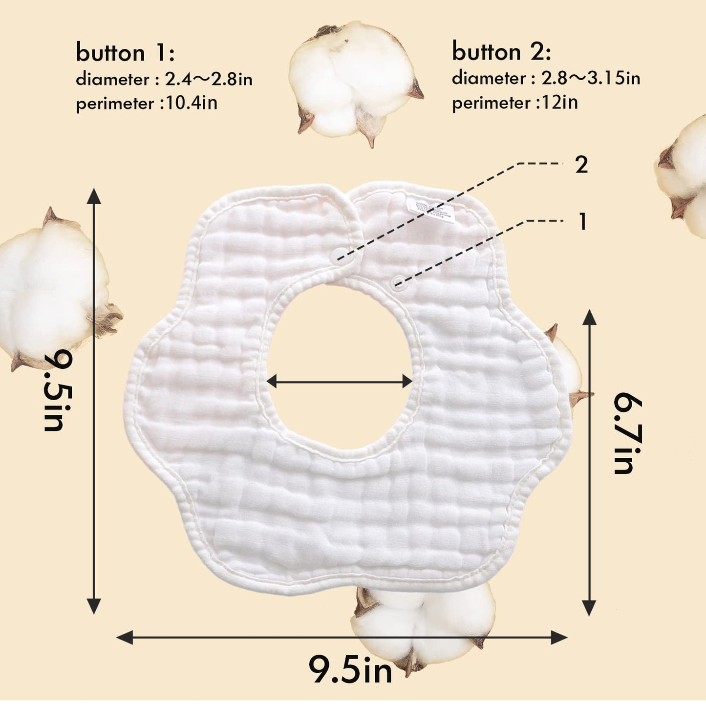Baby Bibs Muslin Drool Teething Drooling Bibs for Baby Girl Boy Muslin Cotton