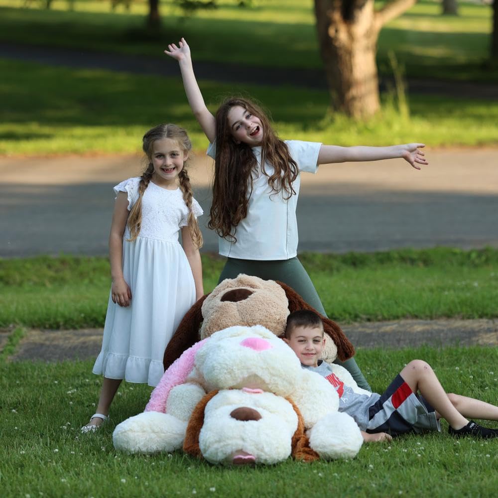 MaoGoLan 52“ Giant Stuffed Puppy Dog Animal,Ultra Soft Large Plush Soft Plush Dog Body Pillow Toy for Girls,Kids,Puppy Lover