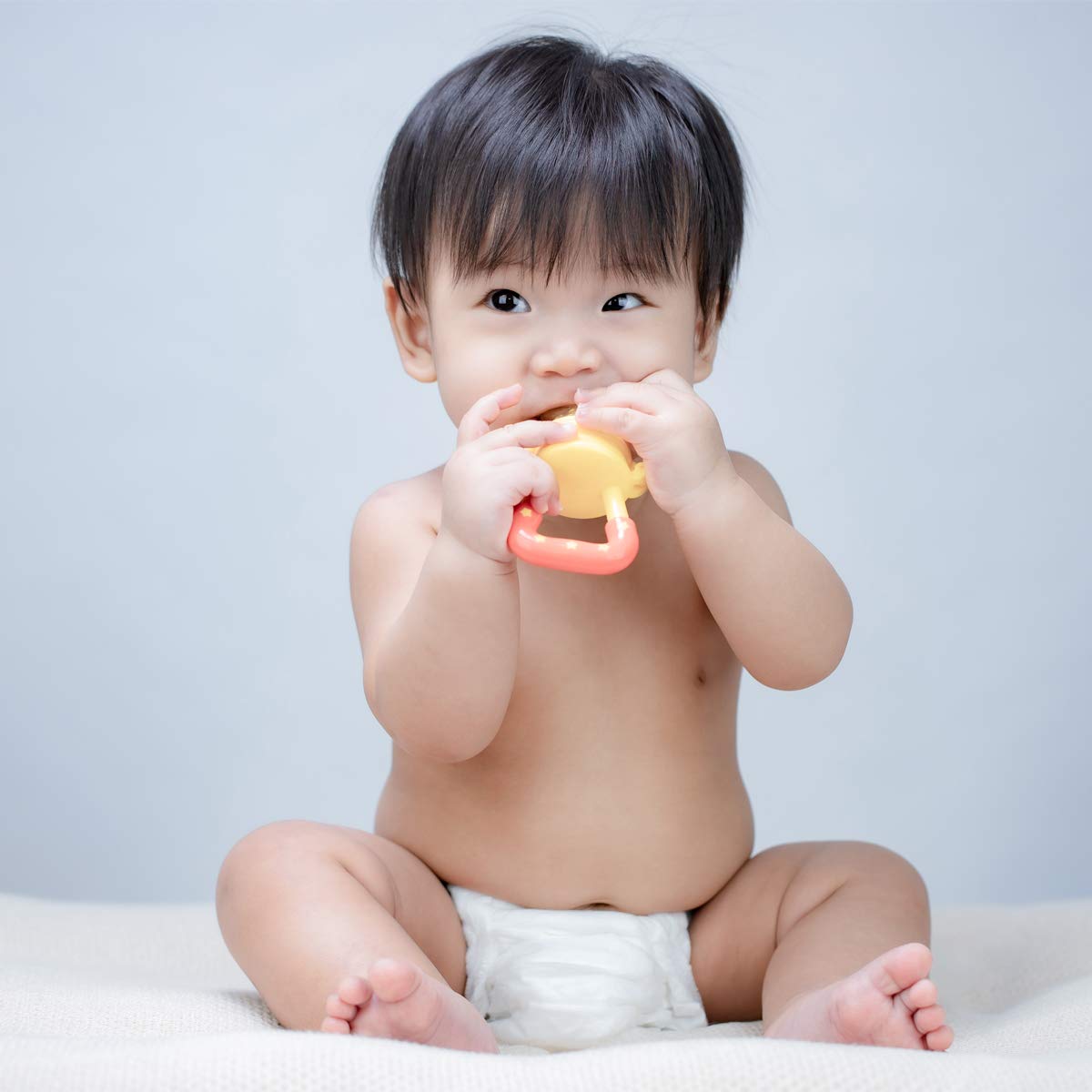 Medical-Grade Teething Toys for Babies 0-6 6-12 12-18 Months - with 4 × Adorable Baby Teethers & 2 × Baby Fruit Feeders - Soft Textures for Infant and Toddlers (Pink)