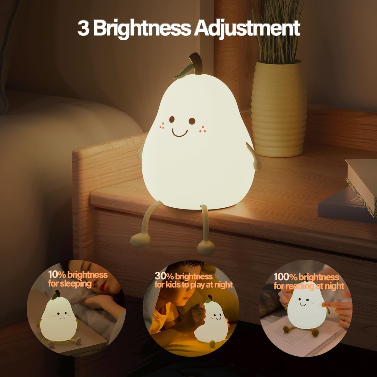 Led Cute Dog Night Light, Dimmable Nursery Puppy Kawaii Lamps, Super Squishy Silicone USB Rechargeable Touch Control Night Lamp for Kids Adults, Used for Camping Party Room Decor (Dog)