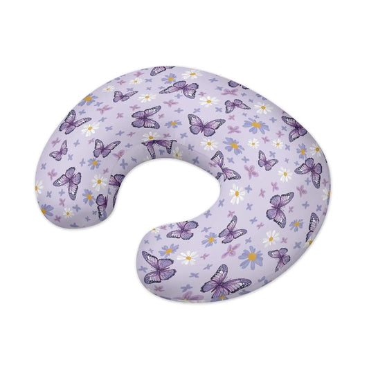 Butterfly Daisy Printed Nursing Pillow Cover for Infant, Soft Breathable Nursery Bottle Breast Feeding Pillow Slipcover for Breastfeeding Moms, Fits 22in*18in Pillow