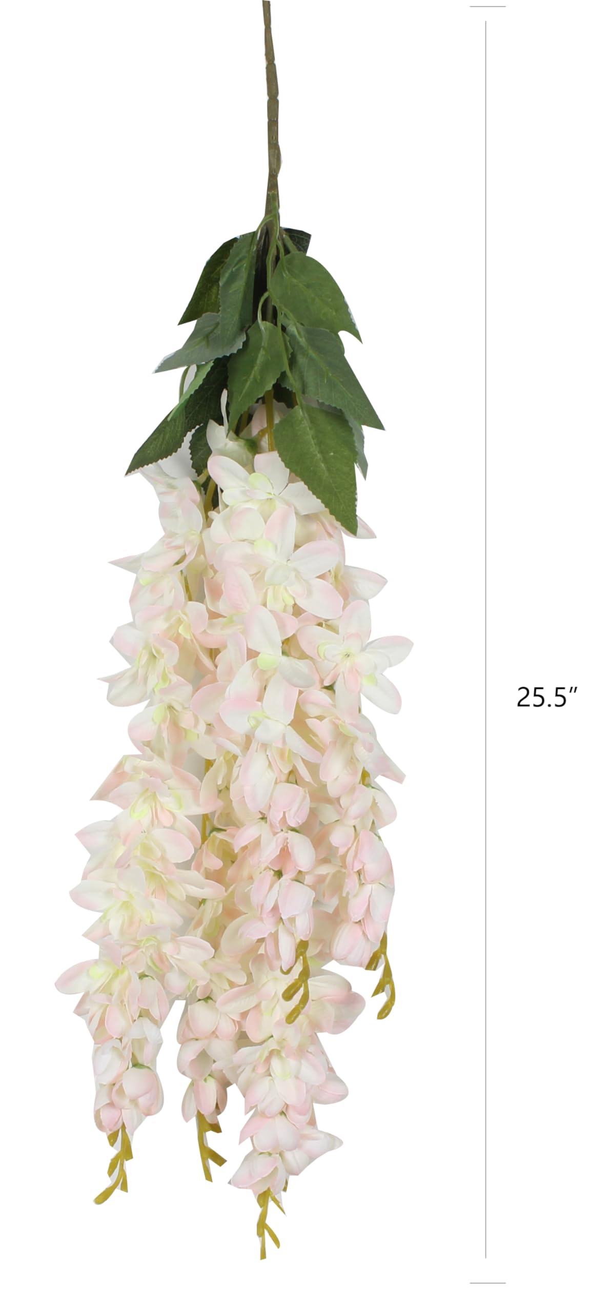 Duovlo Silk Wisteria Flower Artificial 2.13 Feet Hanging Wisteria Vine Fake Flower Bush String Home Party Wedding Decoration,Pack of 4 (Pink)