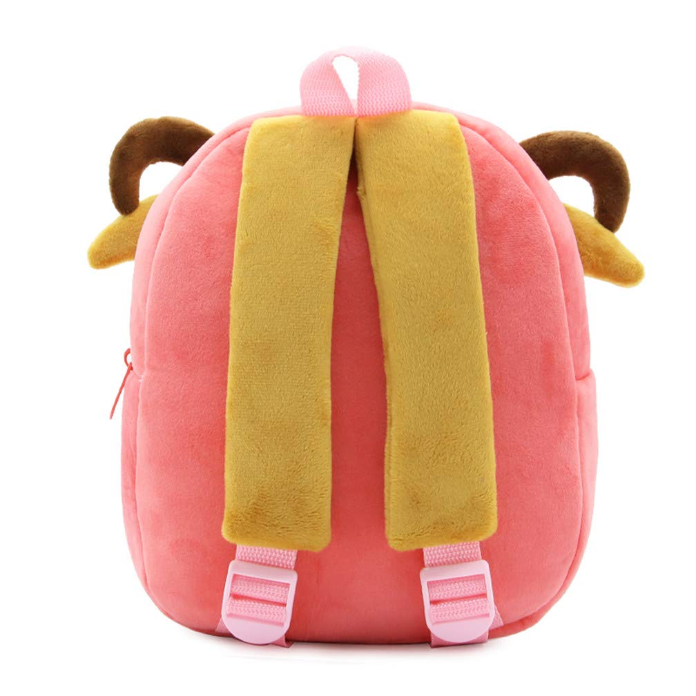 Ladyzone Toddler Backpack Zoo Animals Backpacks Cute Plush Bag Cartoon 10" Preschool Book Bag For 2+ Years Girls Boys