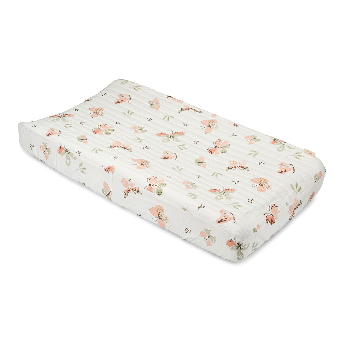 Crane Baby Quilted Changing Pad Cover with Animal Print, Breathable Cotton Sateen, Fits Standard 16”X32” Pads, Ocean Whale Blue