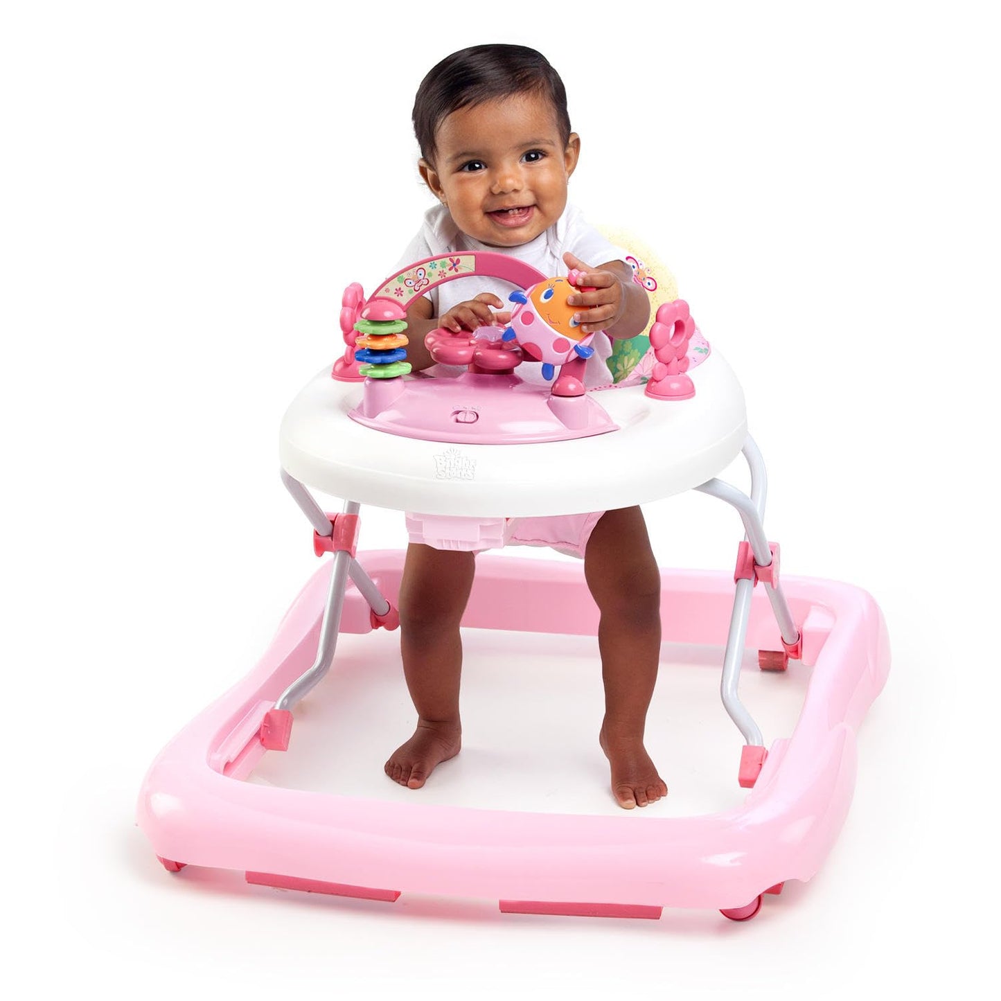 Bright Starts JuneBerry Walk-A-Bout Baby Walker and Entertainer, Removeable Floor Toy, with Easy Fold Frame for Storage, Ages 6 Months +