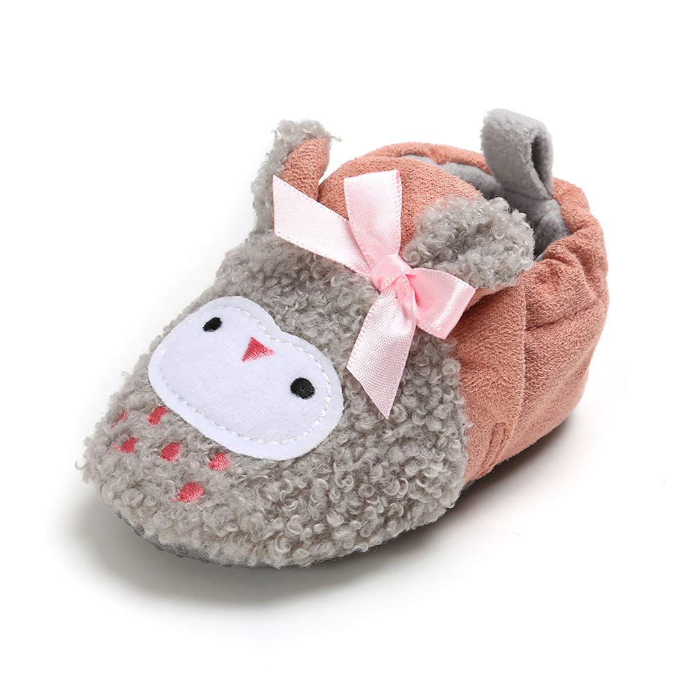 Baby Boys Girls Soft Plush Slippers Cartoon Toddler Infant Warm Winter House Shoes