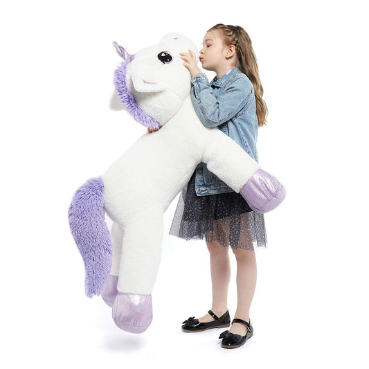 Tezituor 43in Giant Unicorn Stuffed Animal, Rainbow Pink Stuffed Unicorn Toys for Girls and Women, Big Unicorn Plush Gifts for Valentines Day, Christmas, Birthday, Party and Decorations