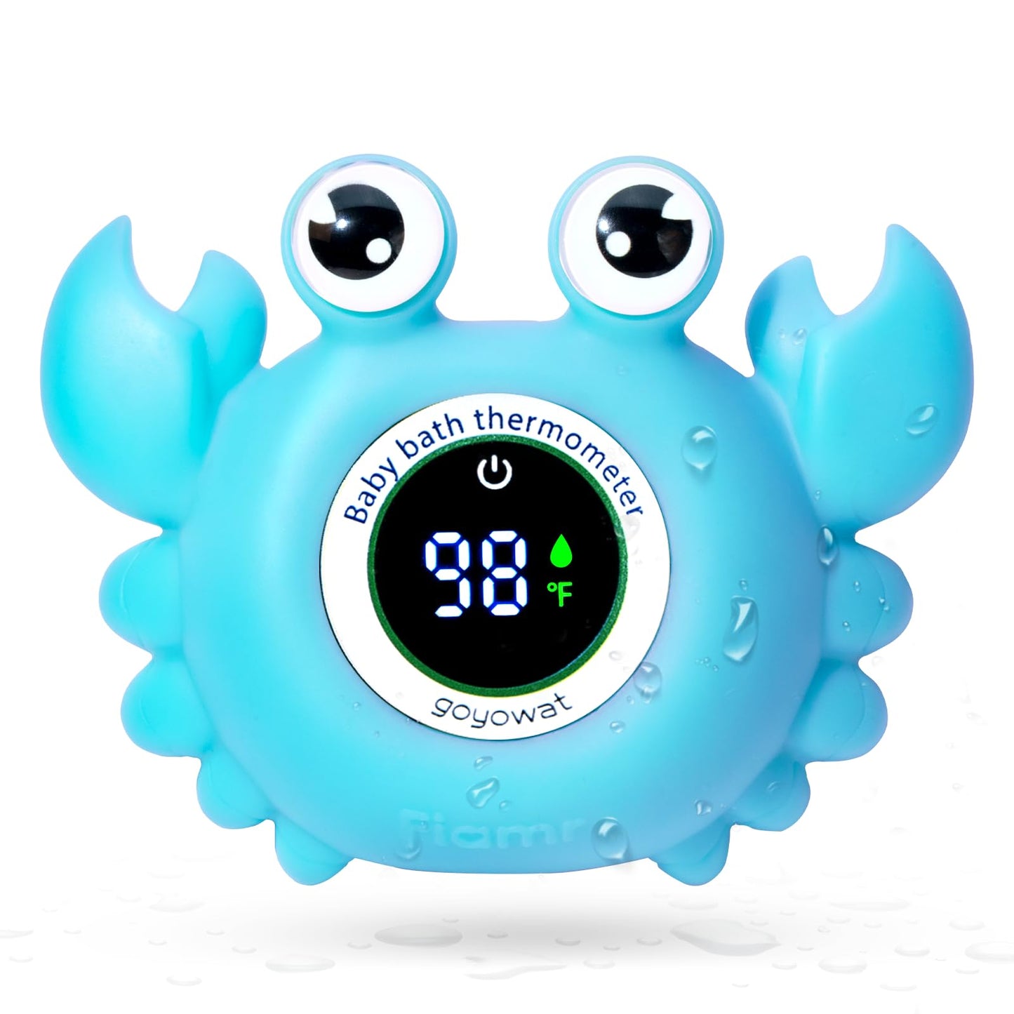 Baby Bath Thermometer with LED Display, Floating Crab Toy – 2-in-1 Water Safety Sensor for Infants, Color-Coded Alerts (Hot/Cold), Bath Tub Temperature Monitor, Cute Floating Bath Toy, Nursery