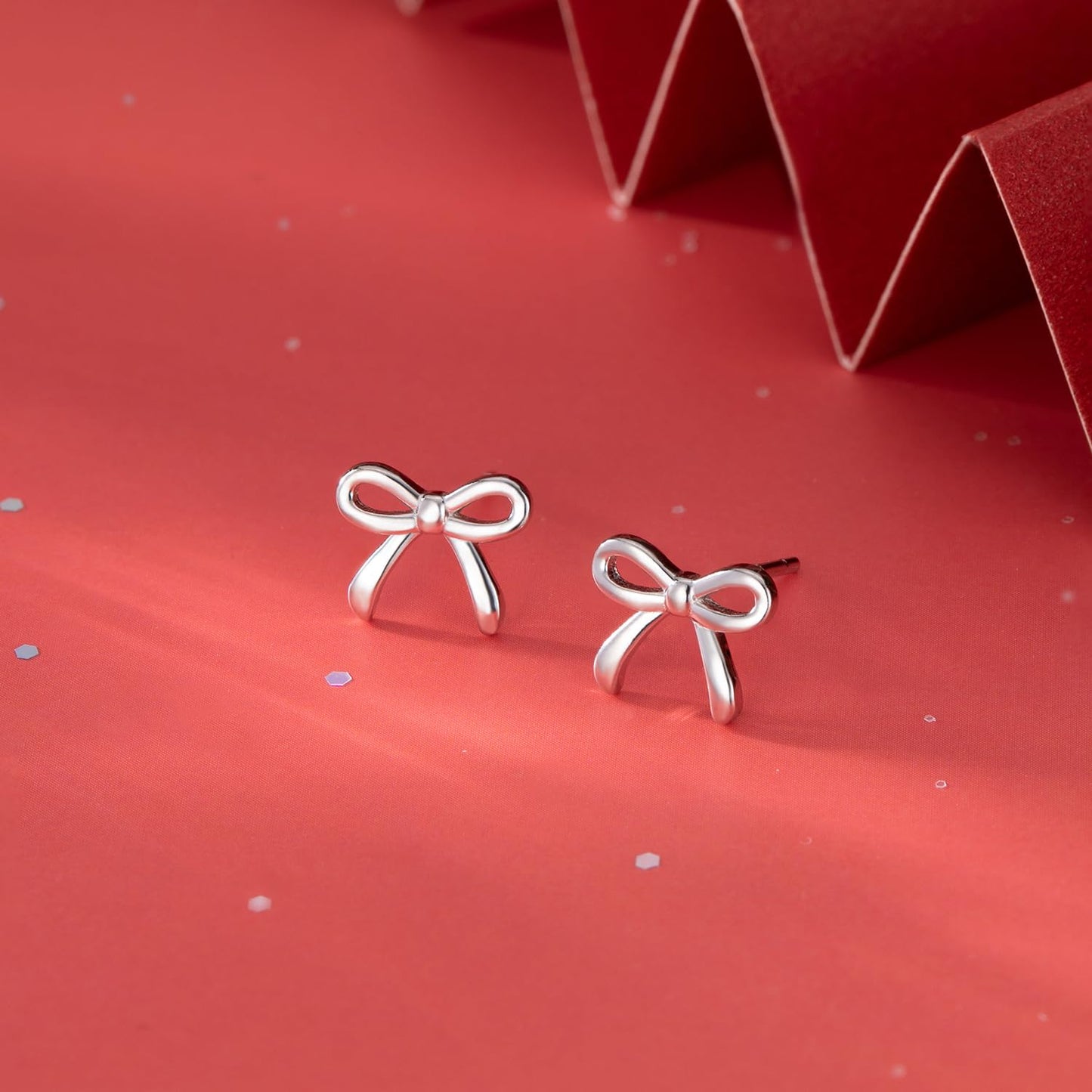 SLUYNZ Solid 925 Sterling Silver Tiny Bow Earrings Stud for Women Teens Small Bowknot post Stud Earrings