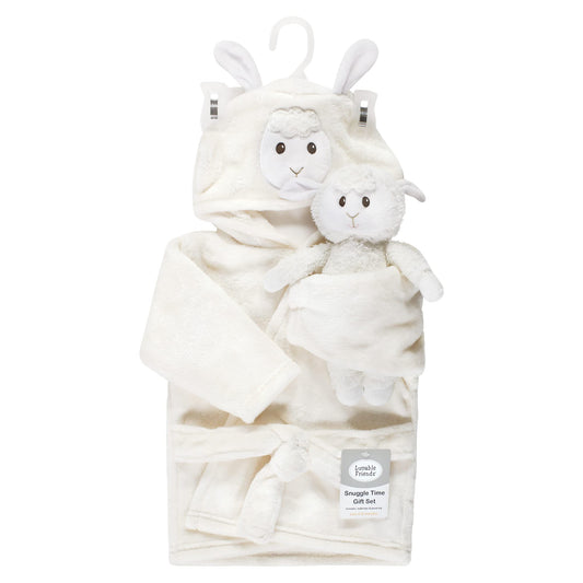 Luvable Friends Unisex Baby Plush Bathrobe and Toy Set