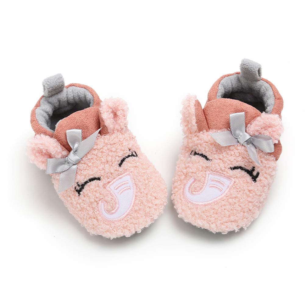 Baby Boys Girls Soft Plush Slippers Cartoon Toddler Infant Warm Winter House Shoes