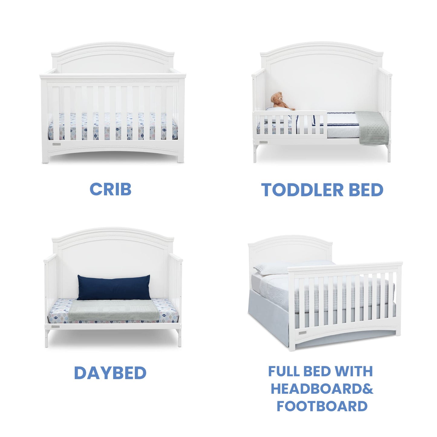 Delta Children Simmons Kids SlumberTime Emma Convertible Crib N More, Grey