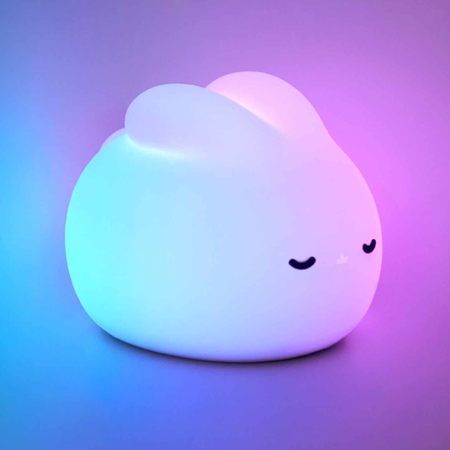 Nursery Night Light, RGB Bunny with 7 Colors & 3 Dim Levels, Rechargeable Silicone, Room Decor & Kids Gift
