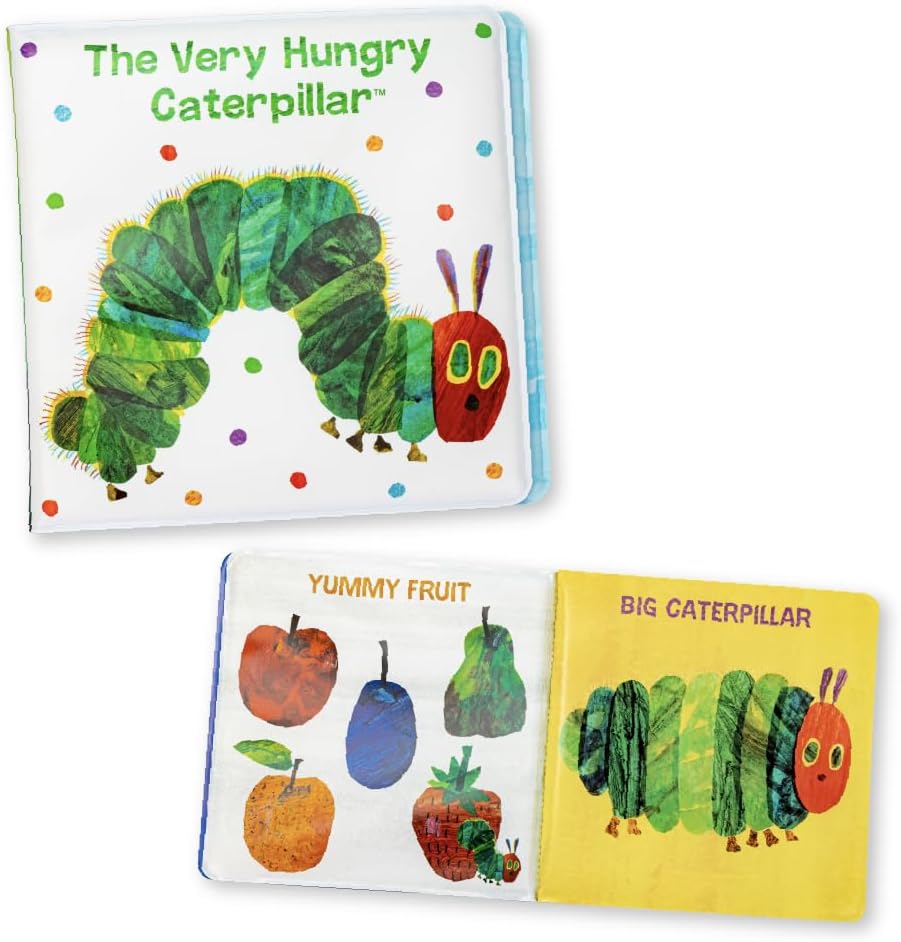 Kids Preferred World of Eric Carle The Very Hungry Caterpillar 6 Inch Vinyl Bath Book Bath Tub Toy Perfect for Water Play and Learning for Ages 0+