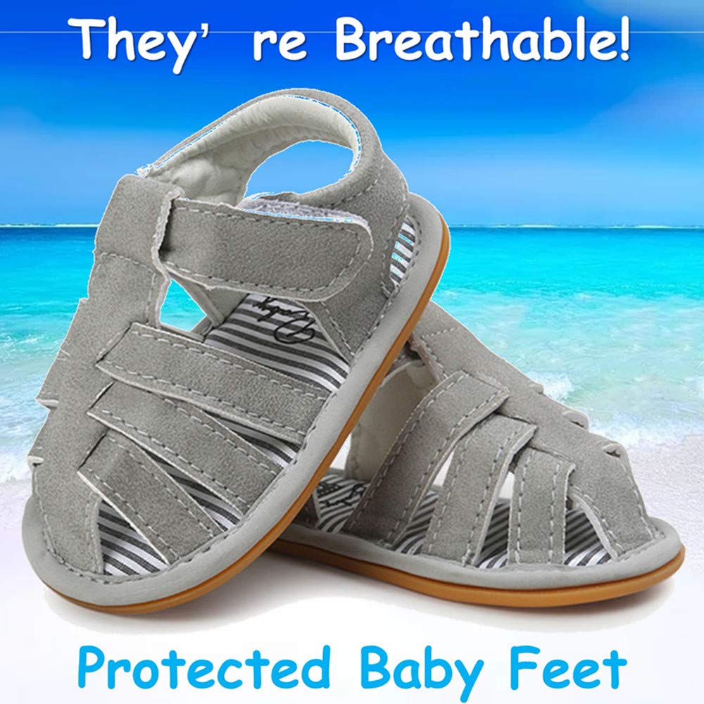 Timatego Baby Boys Girls Sandals Non Slip Soft Sole Outdoor Athletic Shoes Infant Toddler First Walker Crib Summer Shoes 3-18 Months