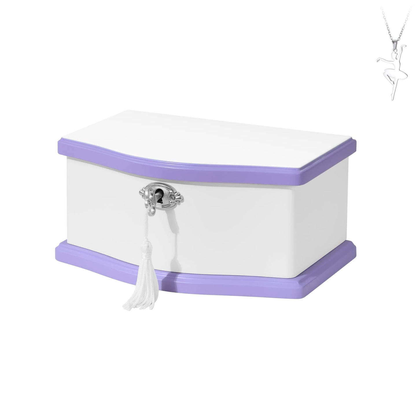 Medium Pink Ballerina Musical Jewelry Box with Mirror and Lock for Girls,Pink Kid's Jewelry Storage Music Chest,Gifts for Christmas,New Year and All Hoidays