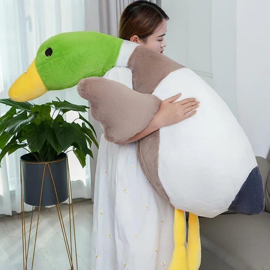 Mallard Duck Plush,Mallard Duck Stuffed Animals, Soft Furry Duck Stuffed Animal Pillow,Huge Duck Plush Hugging Pillow Gifts for Every Age (29.5in)