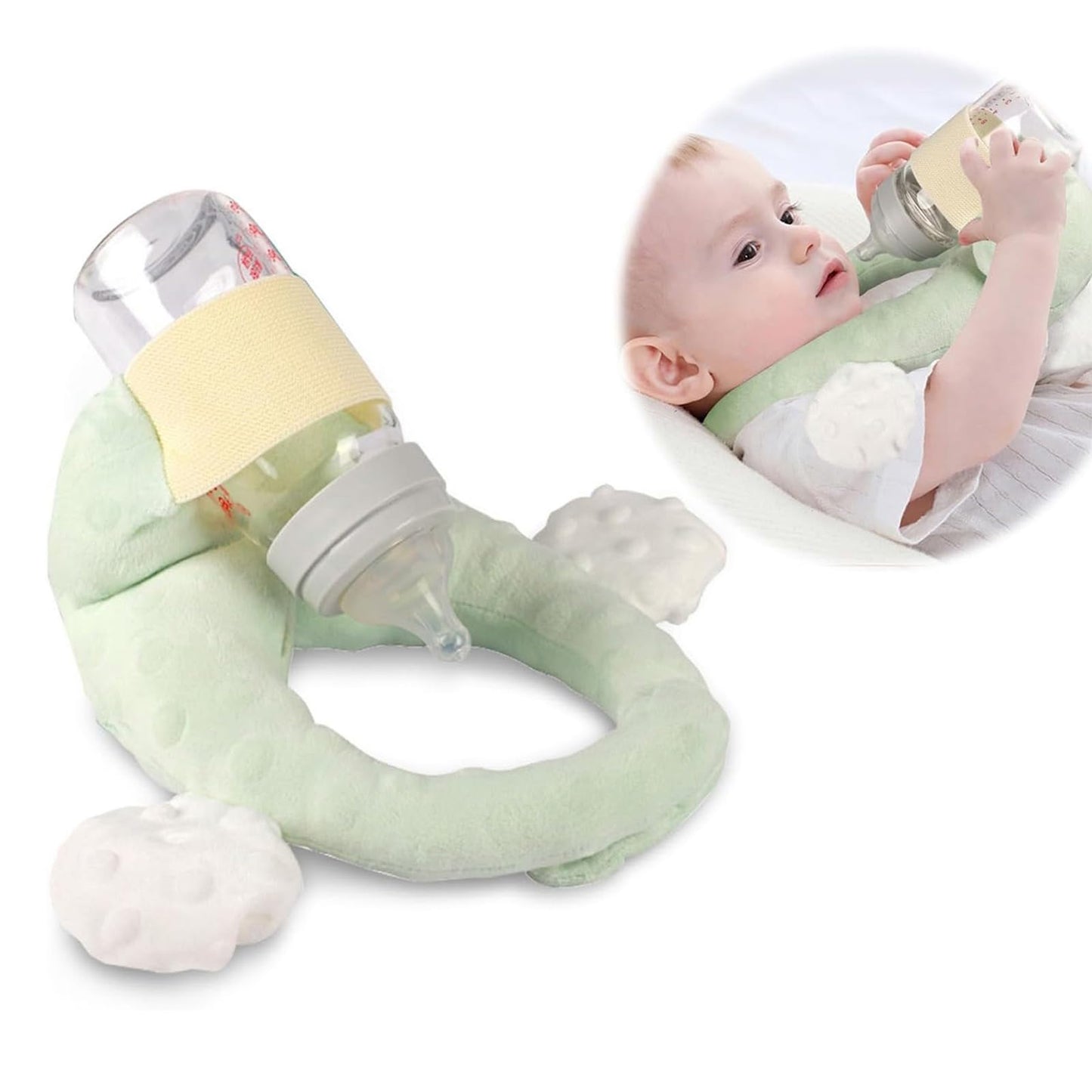 Baby Bottle Holder,Self Feeding Support Pad for Hands Free Bottle Feeding,Drying Rack Bottle (Grey)