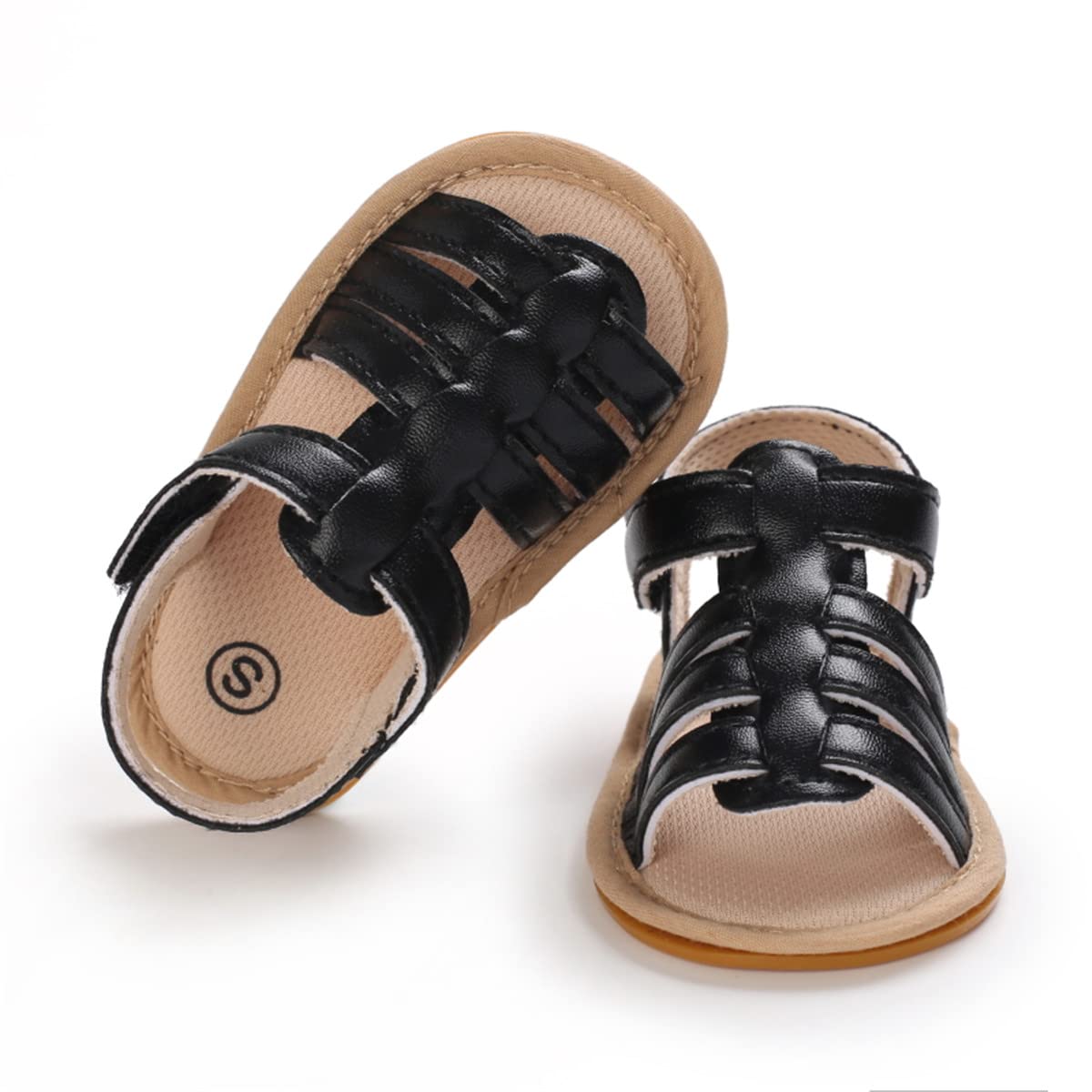 LAFEGEN Baby Boys Girls Summer Sandals 2 Straps Anti Slip Soft Sole Beach Infant Shoes Toddler First Walker Newborn Crib Shoes(3-18Months)