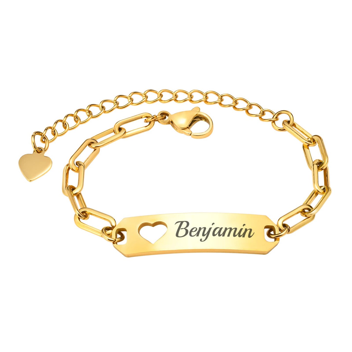 Personalized Baby Bar Bracelet : 18K Gold Plated Custom Name ID Plate Bracelet for Children Toddler from Mom, Engraved Kid Name for Daughter Son, New Born Birthday Gift,Adjustable,Nickel free