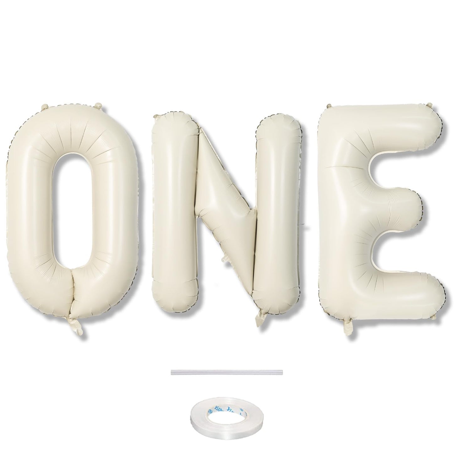 40 Inch Beige OH BABY Balloon for Baby Shower, Large Cream White Oh Baby Balloons Letters with Ribbon, Neutral Ivory Alphabet Oh Baby Balloon Banner Sign for Gender Reveal Backdrop Party Decorations