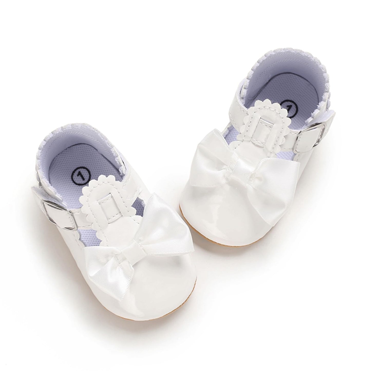 Baby Girl Mary Jane Flats Dress Shoes - Infant Newborn Shoes Anti-Slip Soft PU Leather Party School Wedding Princess Baby Girl Shoes 0-18M