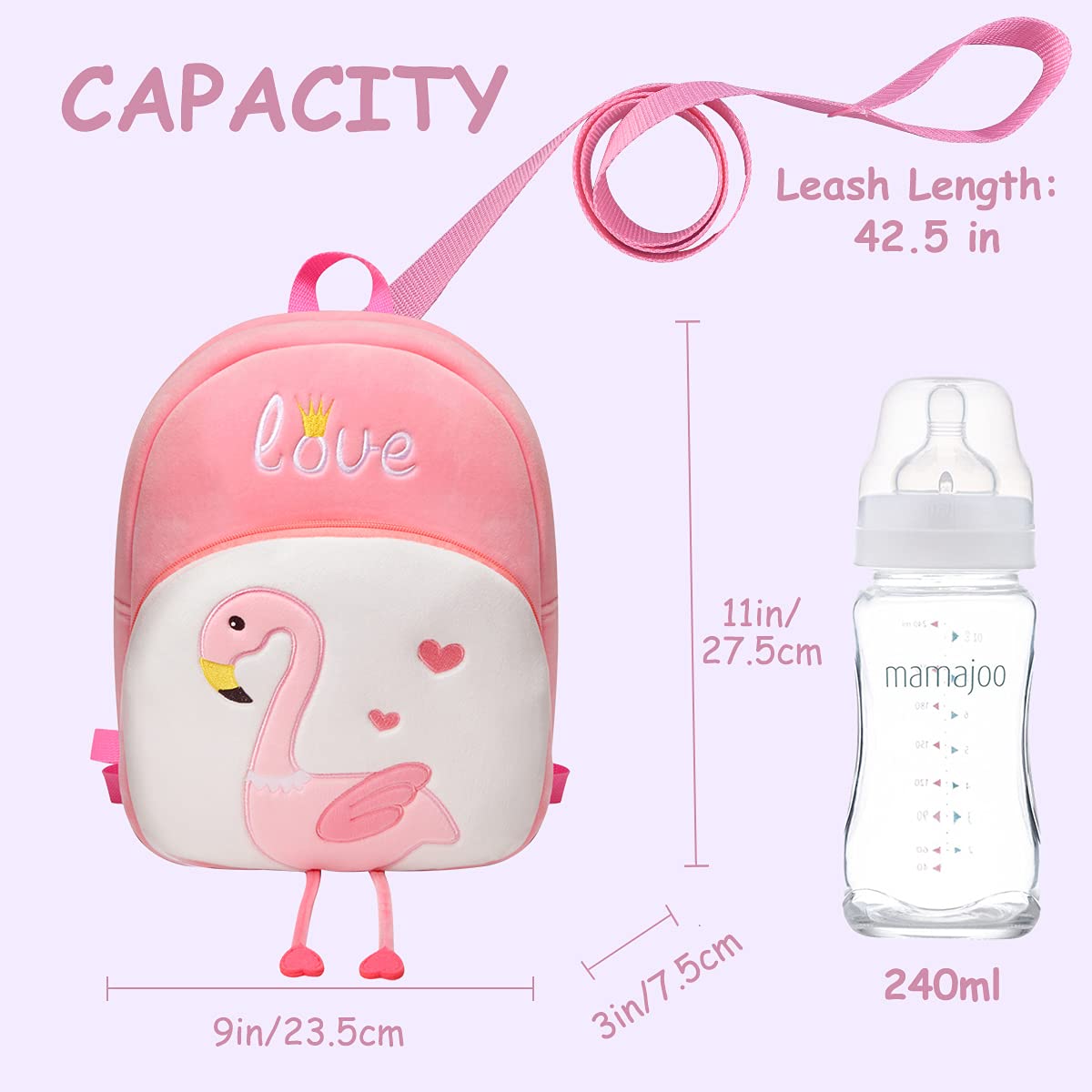 VASCHY Toddler Backpack, Baby Boys and Girls Cute Plush Animal Small Daycare Backpack for Baby Little Kids Yellow Cat