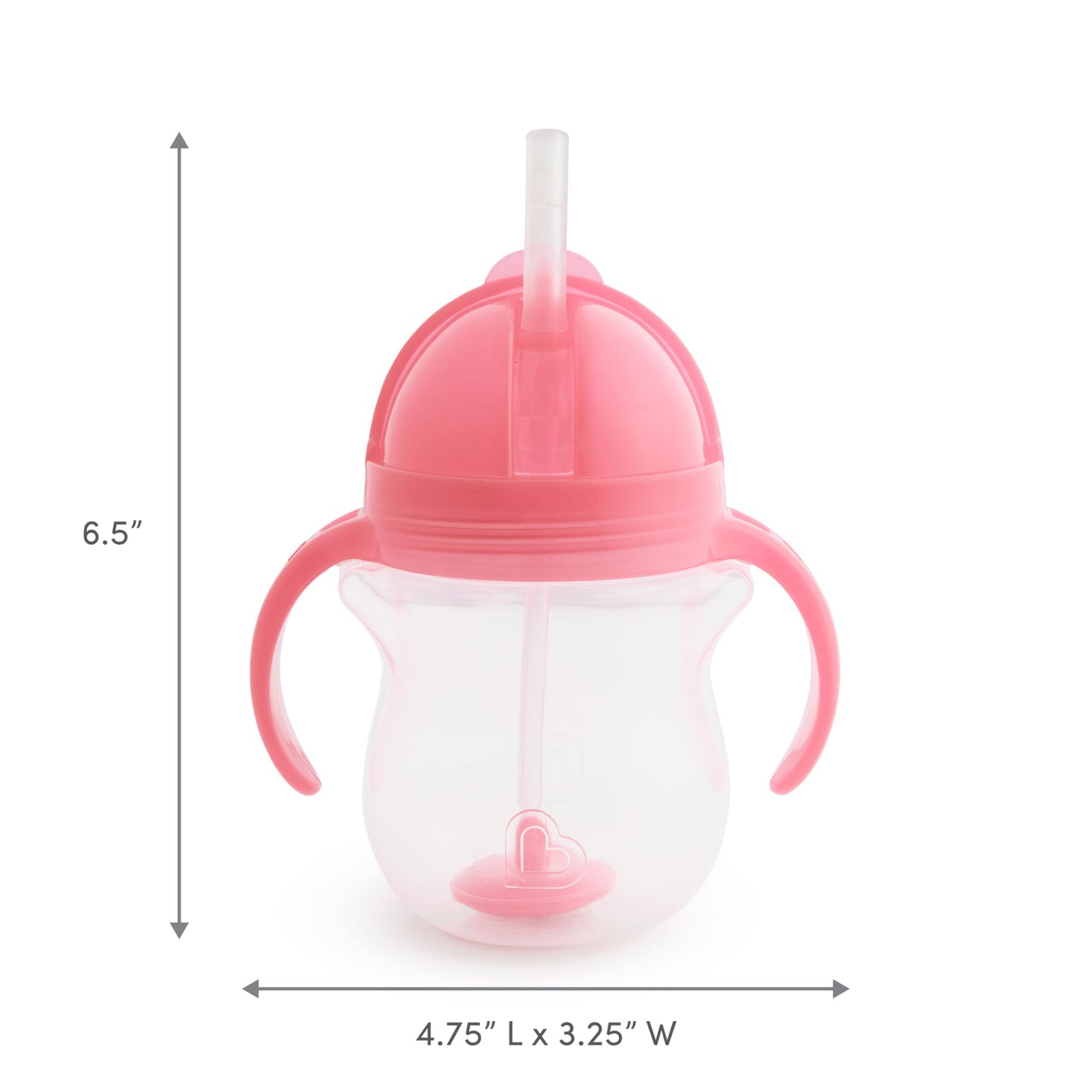 Munchkin Any Angle Sippy Cups for Toddlers, Spill Proof Weighted Straw Cup with Transition Handles for Babies 6 Months and Up, 2 Pack, Blue/Green