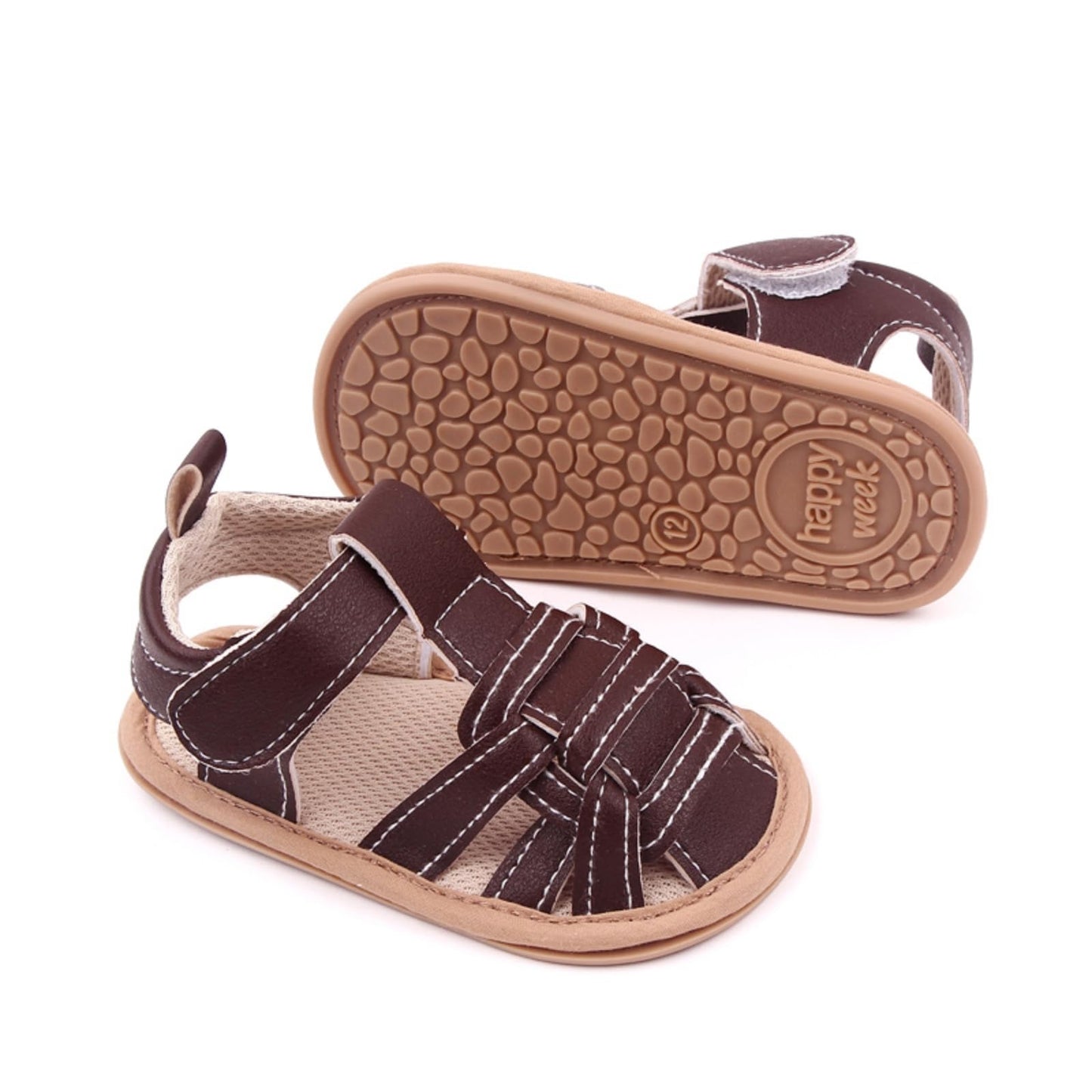 Infant Boys Girls Sandals, Summer Baby Rubber Soles Non-Slip PU Leather Sandals, Newborn Toddler Prewalker First Walking Beach Outdoor Shoes,Infant Toddler Unisex Summer Shoes for babies