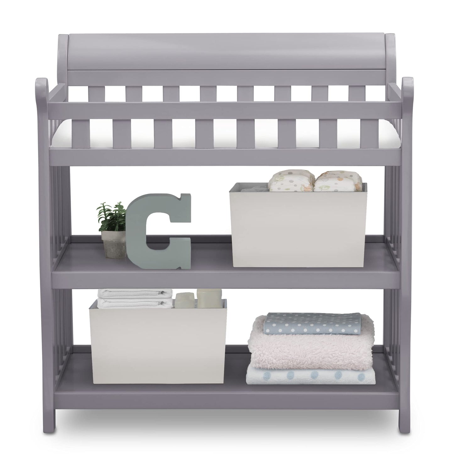 Delta Children Eclipse Changing Table with Changing Pad, White