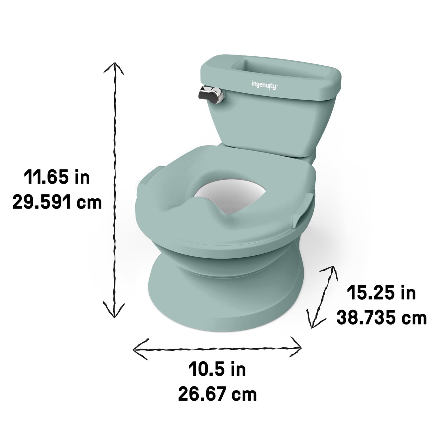 Summer Infant by Ingenuity My Size Potty Pro in White, Toddler Potty Training Toilet, Lifelike Flushing Sound, for Ages 18 Months+, Up to 50 Pounds