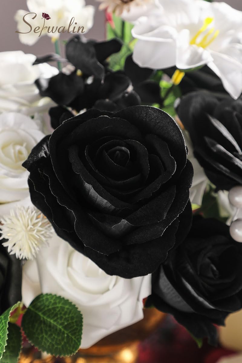 Serwalin Pink Artificial Flowers, Silk Fake Flowers for DIY Wedding Bridal Bouquets, Wedding Cake Flowers for Table Centerpieces Baby Shower Birthday Party Home Decorations