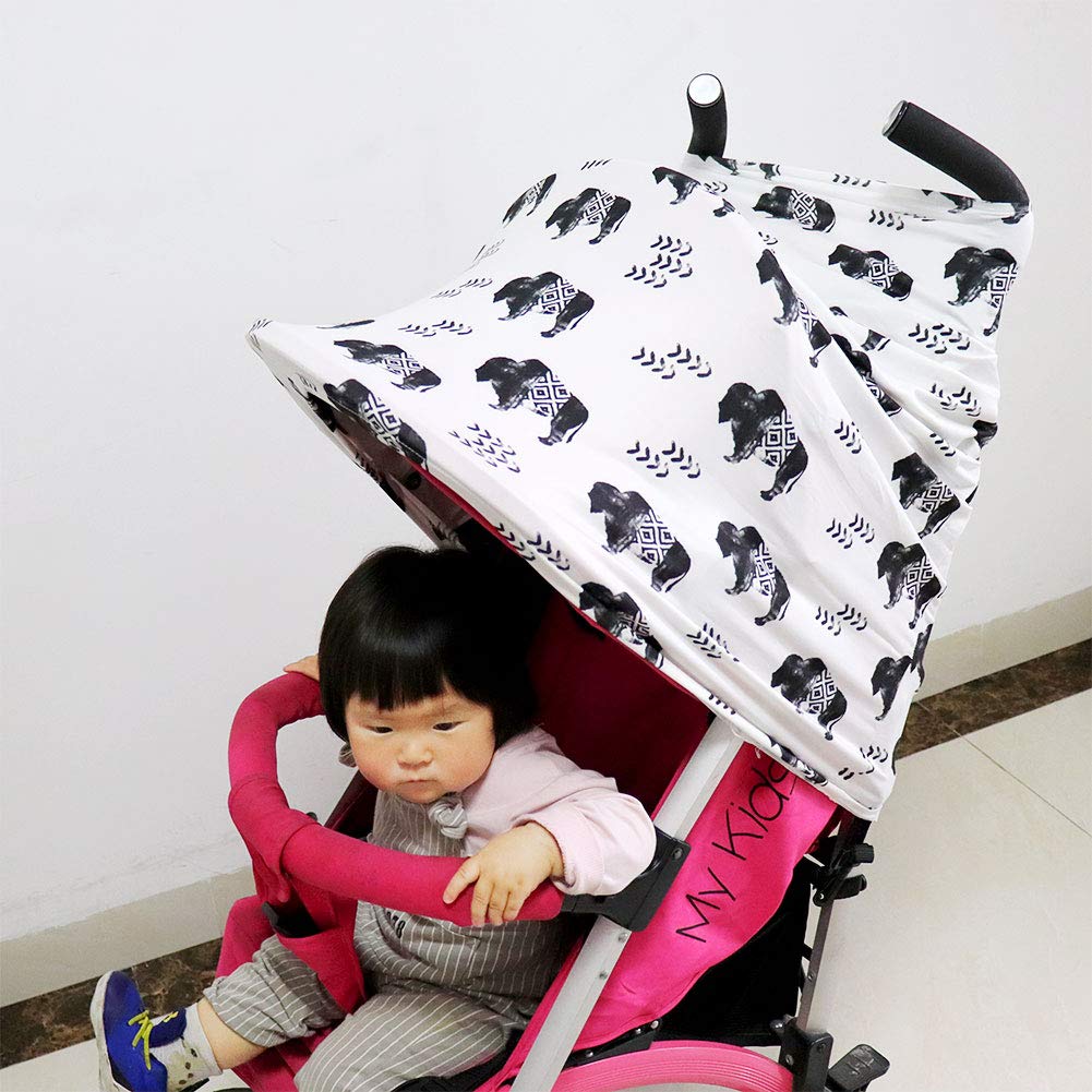 Nursing Cover Breastfeeding, Multi-use Baby CarSeat Cover Girls, Infant Stroller Car Seat Cover, Stretchy Carseat Canopy, Soft Breathable, Peony