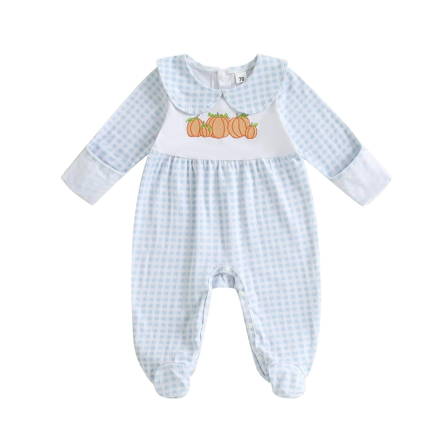 Kuriozud My First Halloween Baby Girl Boy Outfit Newborn Pumpkin Jumpsuit Romper Halloween Footie Pajamas Coming Home Outfit