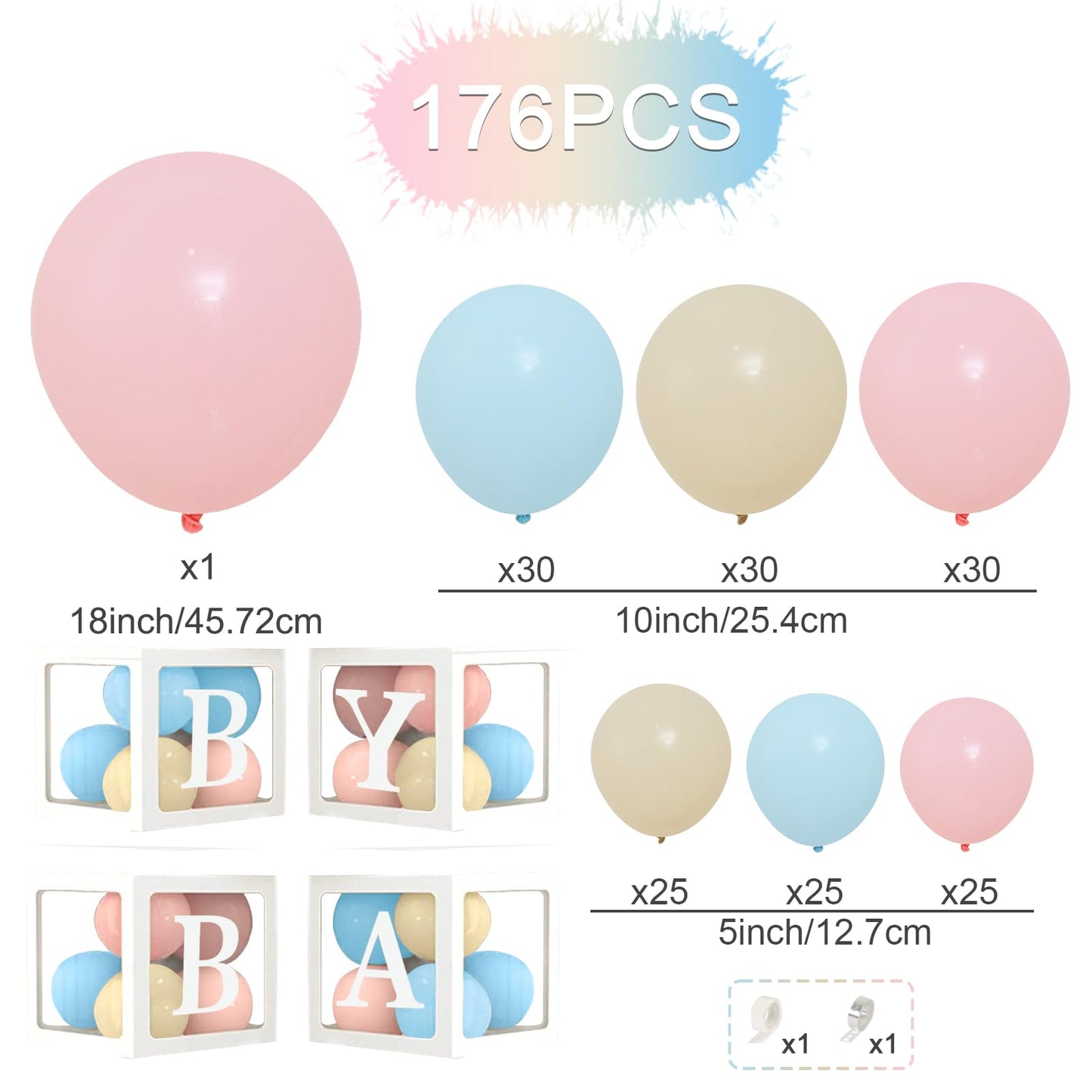 Baby in Bloom Baby Shower Decorations - 116pcs Pink and Sage Green Balloon Arch Kit, BABY in Bloom Backdrop and Baby Boxes with Letters for Pink Floral Baby Shower Decorations for Girl