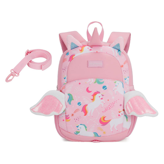 mommore Toddler Backpack for Boys 2-4, 3D Cartoon Mini Kids Travel Bag, Small Baby Backpack with Toddler Leash, Chest Buckle, Water-Resistant Pre-K Schoolbag, Dinosaur