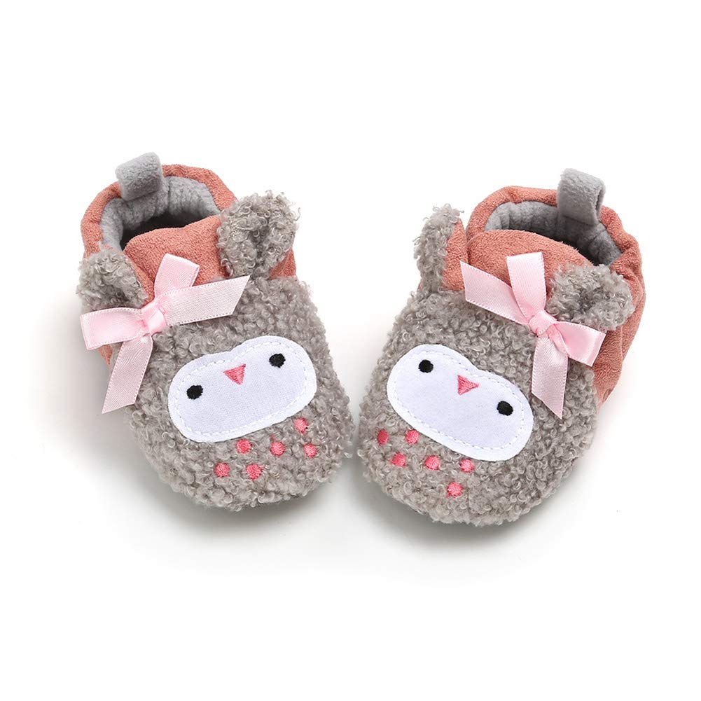 Baby Boys Girls Soft Plush Slippers Cartoon Toddler Infant Warm Winter House Shoes
