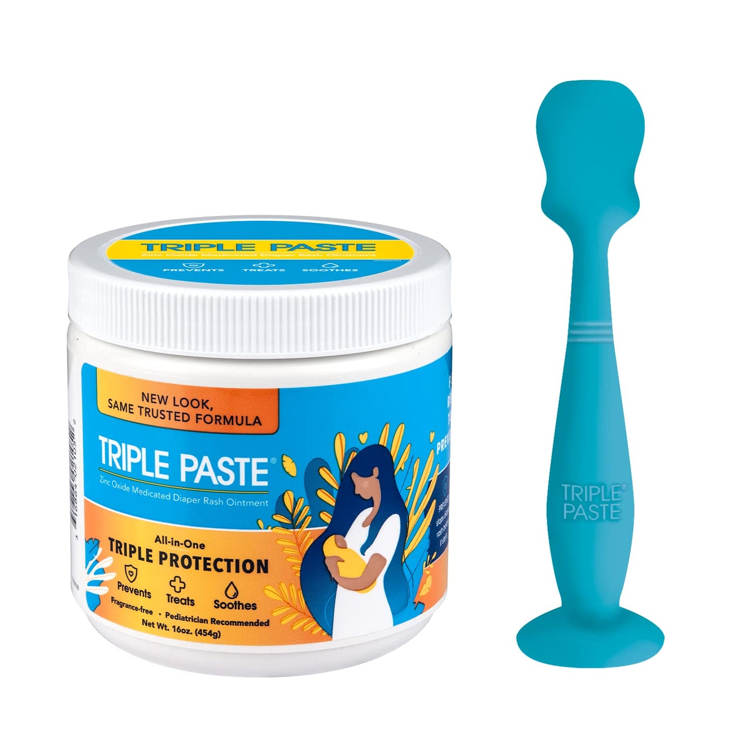 Triple Paste Diaper Rash Cream for Baby - 16 Oz Tub - Zinc Oxide Ointment Treats, Soothes and Prevents Diaper Rash - Pediatrician-Recommended Hypoallergenic Formula with Soothing Botanicals