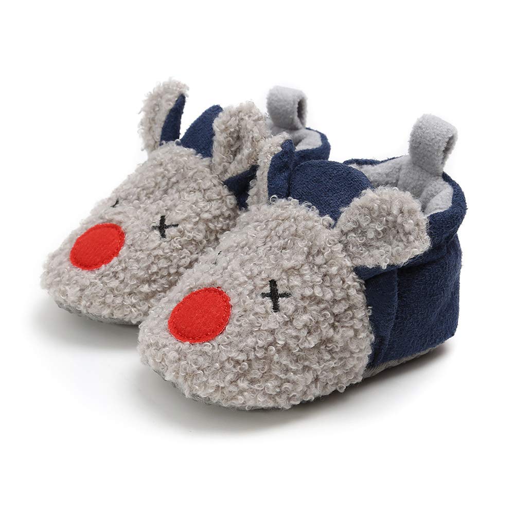 Baby Boys Girls Soft Plush Slippers Cartoon Toddler Infant Warm Winter House Shoes