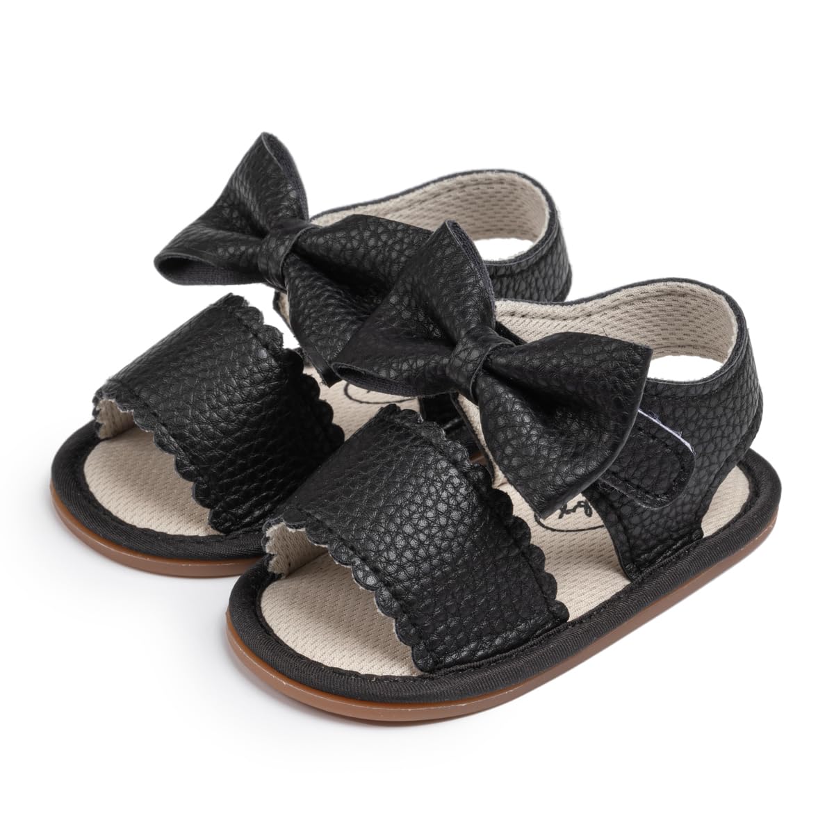 Kannior Infant Boys Girls Sandals Breathable Premium Baby Summer Outdoor Casual Beach Shoes Lightweight Toddler Flower Bowknot Anti Slip Rubber Sole Newborn Prewalker First Crib Shoes