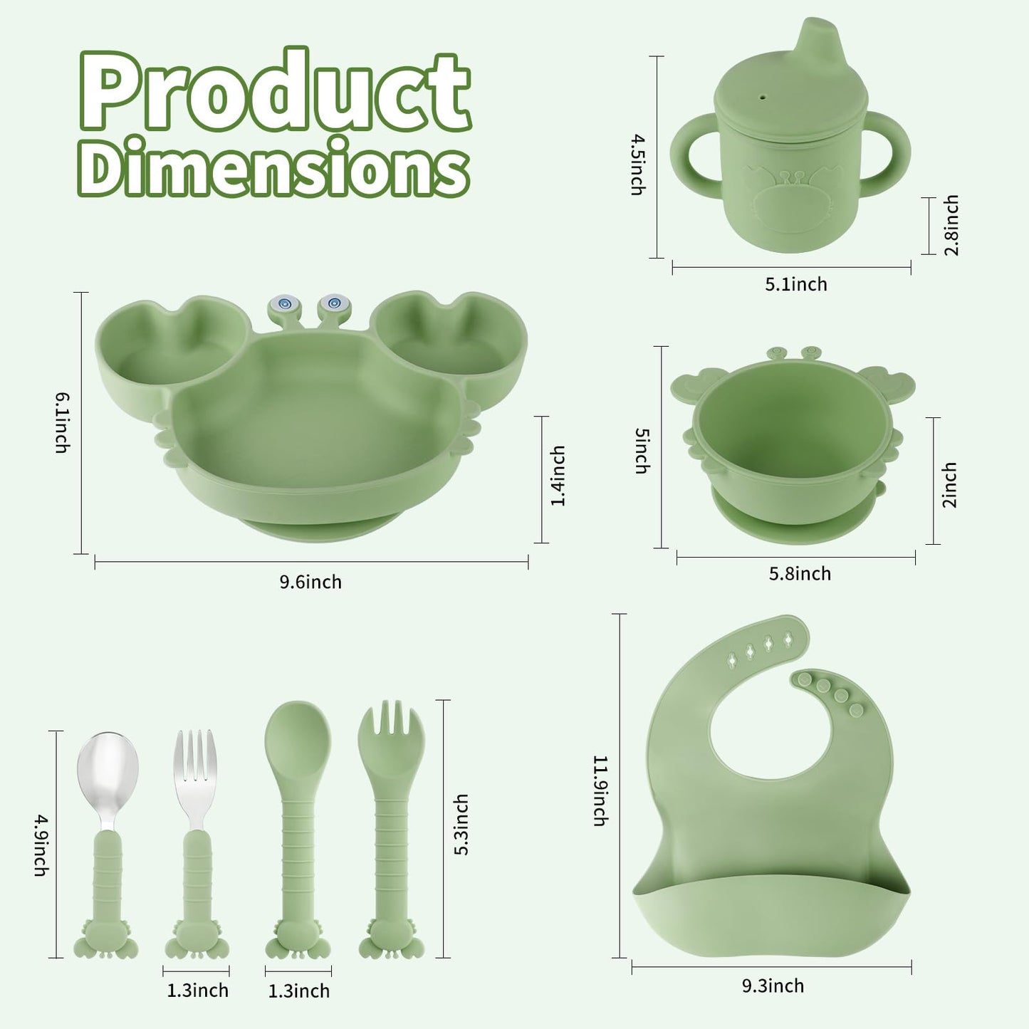 Silicone Baby Feeding Set with BPA-Free Suction Plates, Bowl, Silicone Bibs, Sippy Cup, 2 Set Forks and Spoons for Babies 8PCS Baby Led Weaning Supplies Self Feeding Utensils for Toddlers Kids (Pink)
